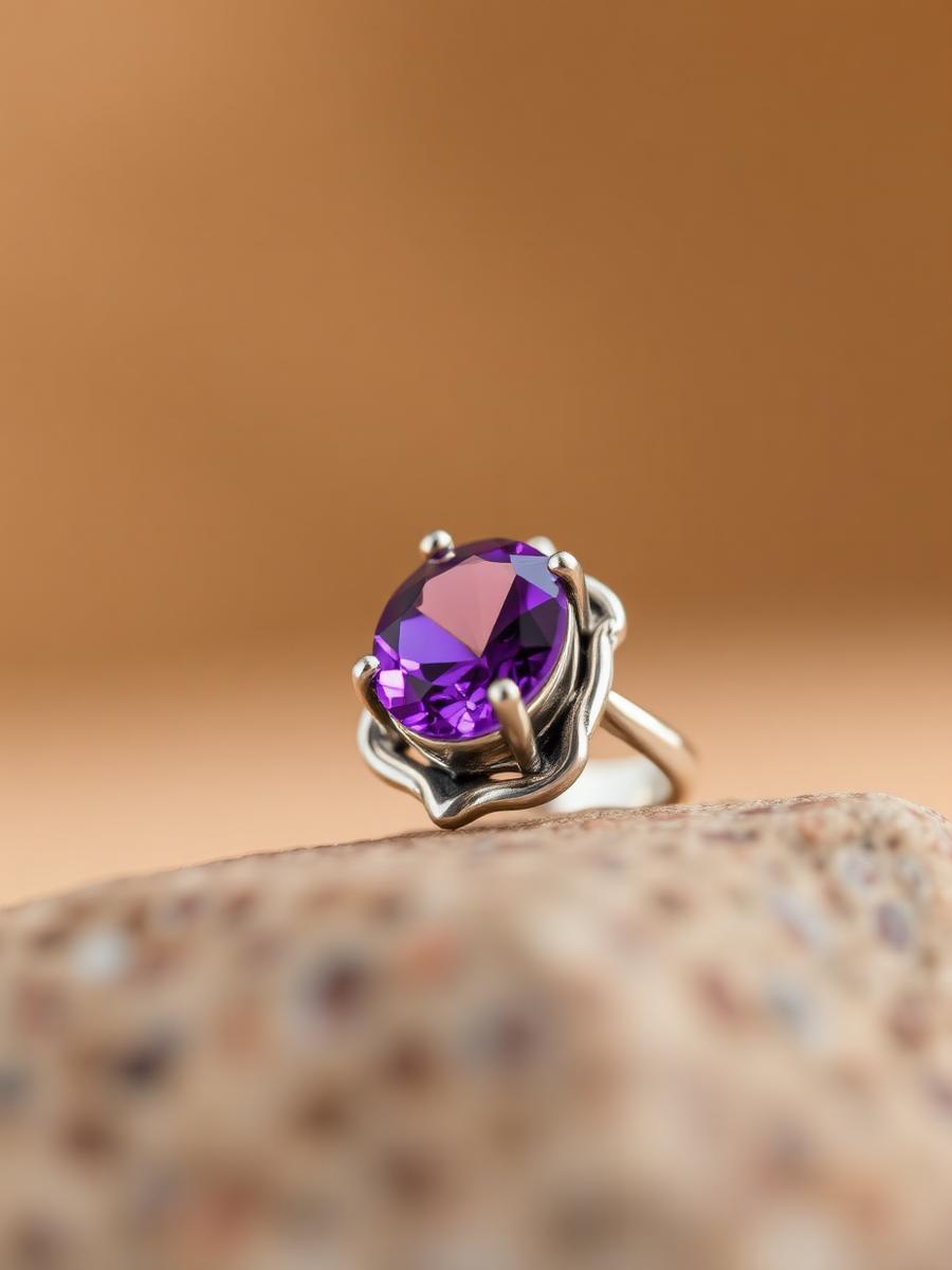 Amethyst set in handmade silver
