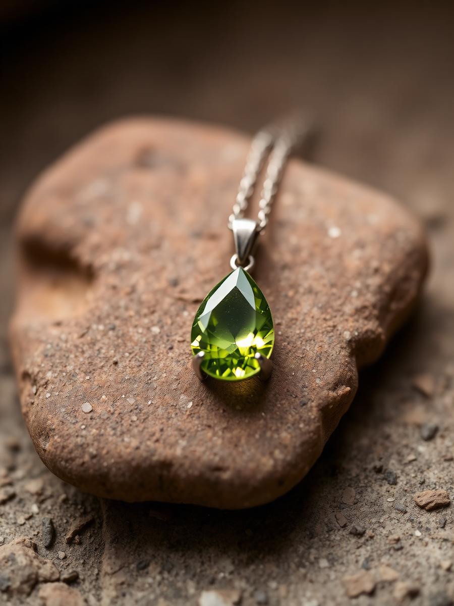 Peridot set in handmade silver