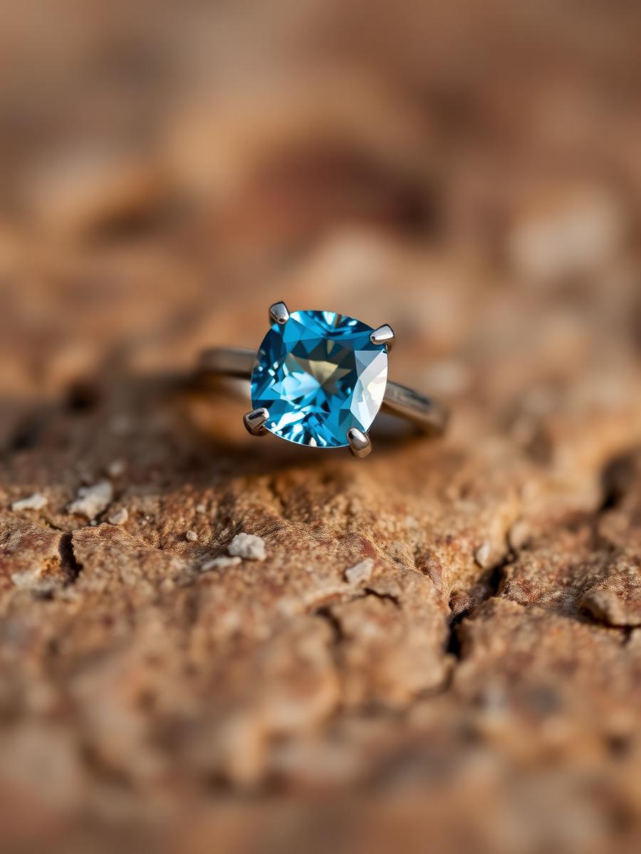 Topaz set in handmade silver